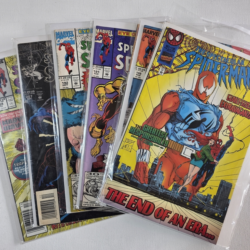 The Spectacular Spider-Man Comic Lot 7 Issues Marvel #148 #158 #191 #192 #199...
